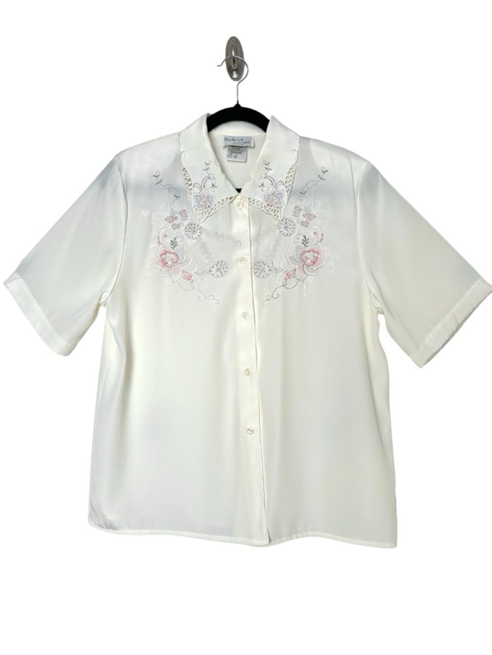 Vintage Floral Embroidered Cutout Blouse Feminine Prairie Romantic Countrycore